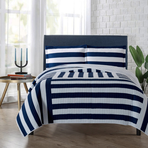 Imagen 5 de 6 de Cubrecama Quilt Cover Reversible +fundas Twin Barcelona D1