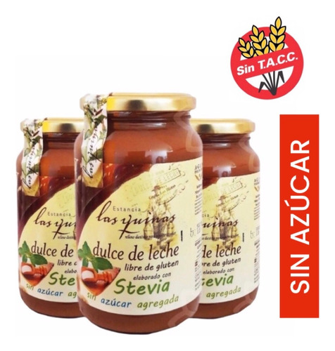 Dulce De Leche Sin Azúcar C/ Stevia Las Quinas X 6 Sin Tacc