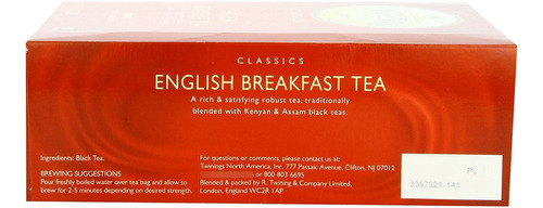 Twinings Té, Desayuno Inglés, 100 Conde, 7,05 Oz