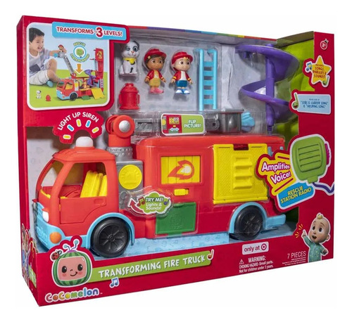 Vehiculo Cocomelon Camion De Bomberos Transformable Escalera