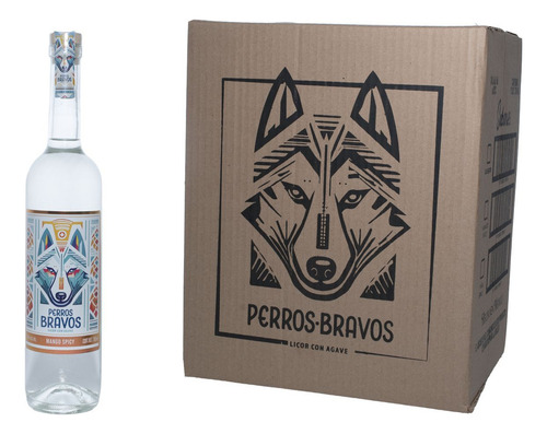 Licor Con Agave Perros Bravos - Mango Spicy - 12 Unidades