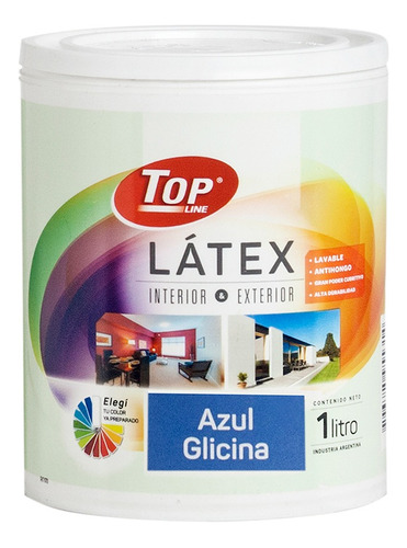 Latex Top Line Interior / Exterior  Azul Glicina 10 Lts
