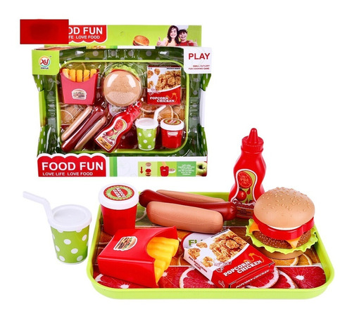 Juego Niños Comida Rápida Cocina Hamburguesa Hot Dog Papas