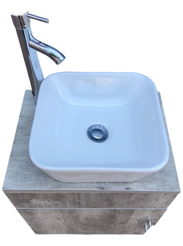 Kit Lavabo Ceramica Sobreponer Blanco +llave  Baño+accesorio