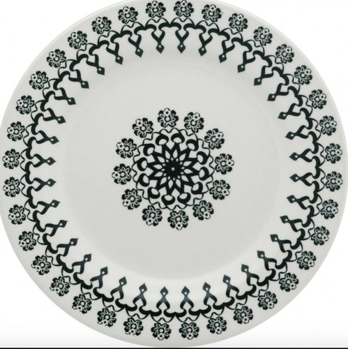 Jogo 6 Prato Raso Mesa Folk 24 Cm - Oxford Porcelanas