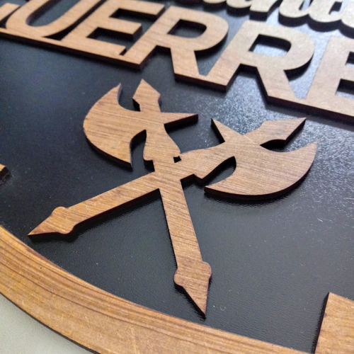 Imagem 2 de 4 de Placa Quadro Recanto Do Guerreiro Rustica Mdf