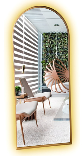 Espelho Oval Base Reta Pinterest 150x100cm Com Led