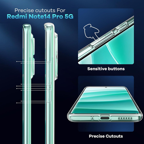 Funda Silicona Suave Para Poco X7 5g+hidrogel Mica Transparente Redmi Note 14 Pro 5g/xiaomi Poco X7 5g