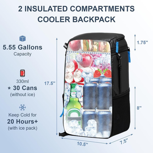 Sparter Mochila Térmica Aislada Con Capacidad De 30 Latas