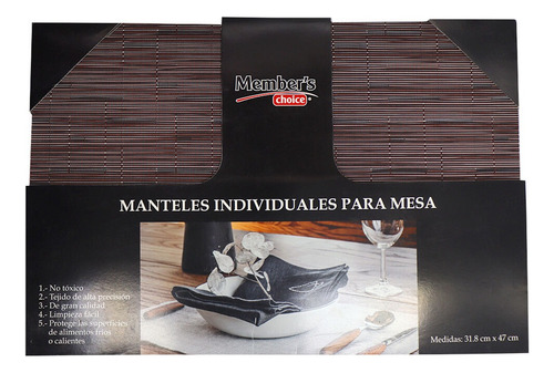 Manteles Individuales Para Mesa Member's Choice Chocolate Rayas