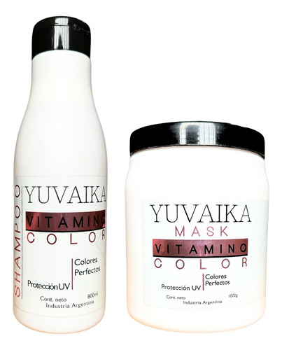 Shampoo Vitamino Color 800ml + Mascara Capilar 1000g Yuvaika