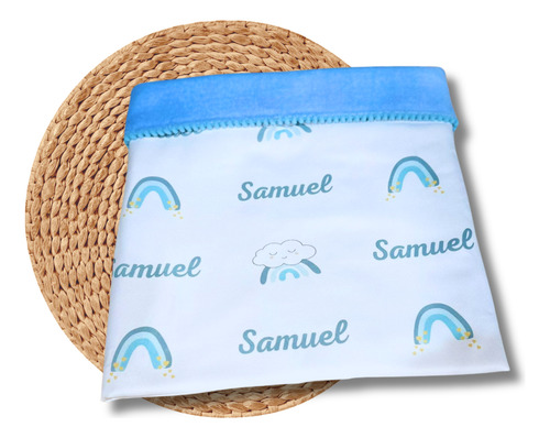 Manta Personalizada Para Bebê + Touca - Com Nome! Cor Vermelho Personalizado
