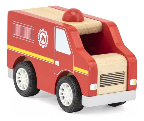 Vehiculo Auto Juego Didáctico Bomberos De Madera