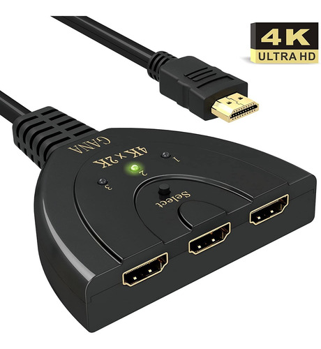 Hdmi Switch 4k, Gana 3 Puertos Hdmi Switcher Soportes Full H