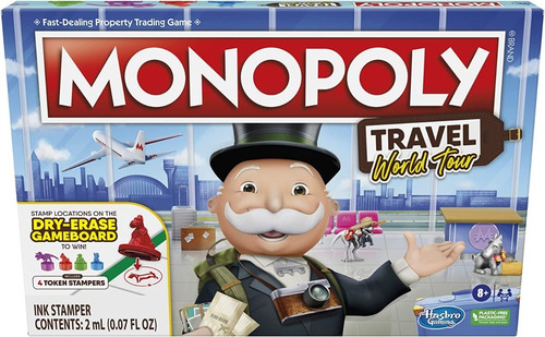 Monopoly Travel World Tour Juego De Mesa Con Sellos -deleble