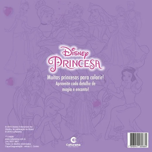 Imagem 4 de 4 de Livro Grande Para Colorir Princesas Disney Infantil Menina