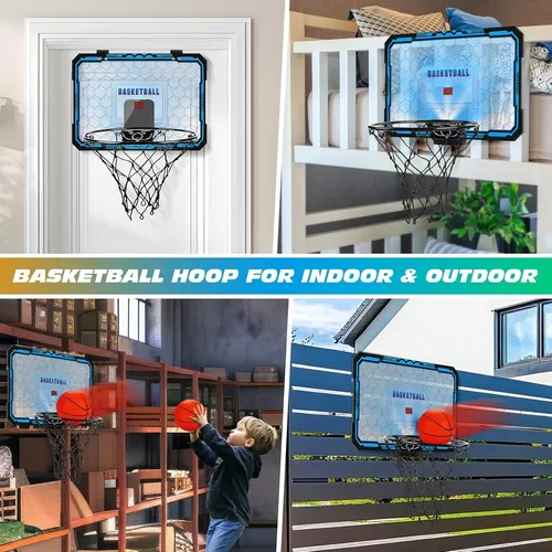 HopeRock - Aro de baloncesto para interiores para niños, mini aros de baloncesto sobre la puerta, con