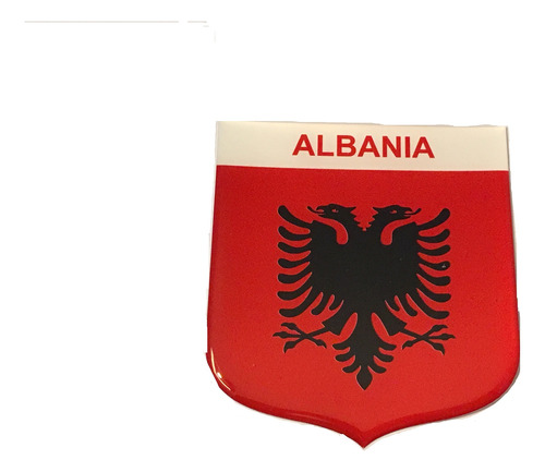 Adesivo Resinado Em Escudo Da Bandeira Da Albânia
