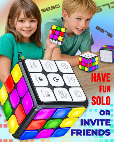 Juego Cubo Intermitente Mano Electrónico Stem Memoria Niños