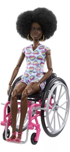 Boneca - Barbie - Cadeirante - Roupa Xadrez - Mattel