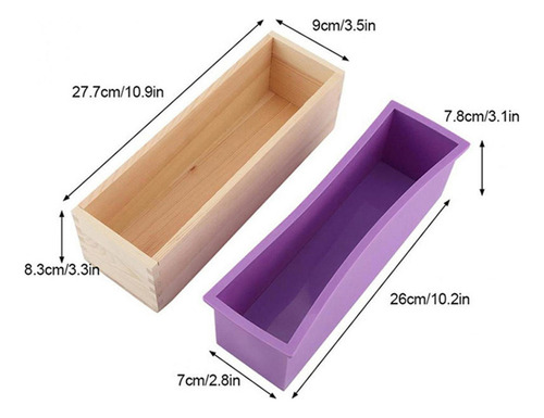 - 1200ml Molde Para Hacer Jabón Caja De Madera Con Partición