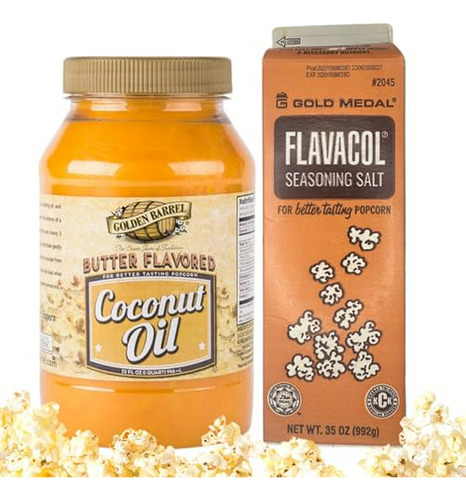 Kit Palomitas Popcorn - Sal Mini Flavacol Y Aceite Coco Gold