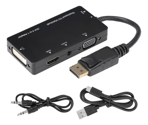 Cable Adaptador 4 En 1 Displayport A Hdmi/vga/dvi/audio