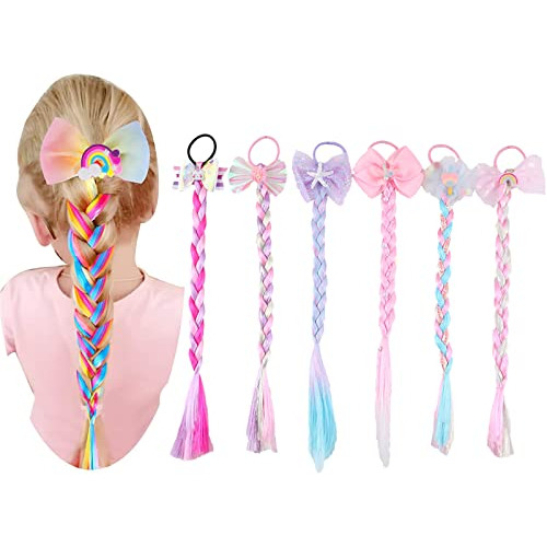 Airxing 6pcs Kids Girls Hair Extension Colorful Zswnp