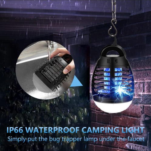Lámpara Portátil Recargable Para Exterminar Insectos En Exte