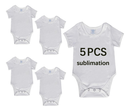 Okba 5 Pcs Baby Bodysuit Sublimacion Blanco Camisa De Manga