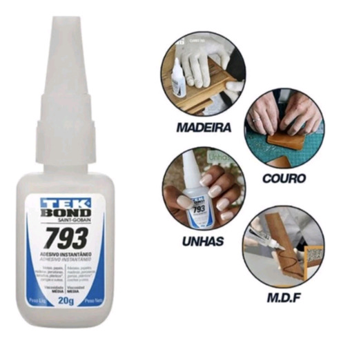 Cola Unha Postiça Cola Instantânea Tekbond 793 Super Bonder
