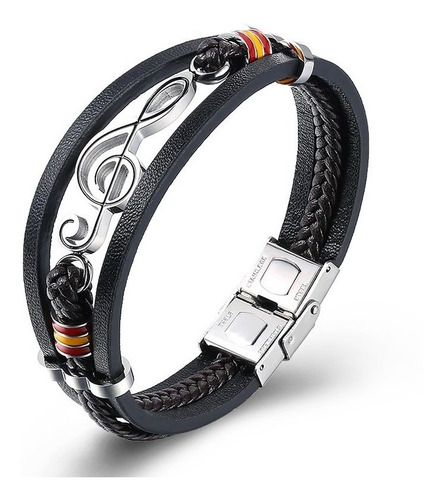 Pulsera De Cuero Hombre Y Mujer Nota Musical 2020.