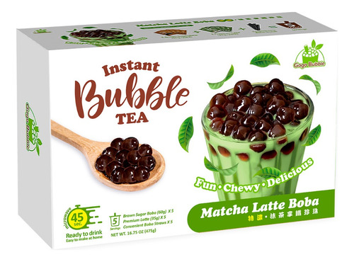 O´s Bubble Tea  Matcha Latte Boba 475 G