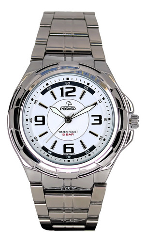 P6511s-072201a - Reloj Pegaso Metalico Plateado