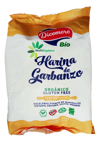 Harina De Garbanzo Organica X 450gr - Dicomere