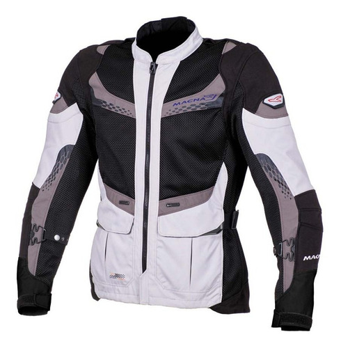 Imagen 1 de 10 de Campera Cordura Macna Furio Gris Claro-negro-gris Pardo