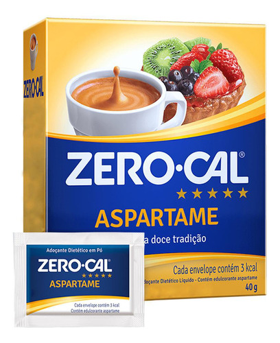 Adoçante Em Pó Zero-cal Aspartame 2 Caixas C/50 Sachês