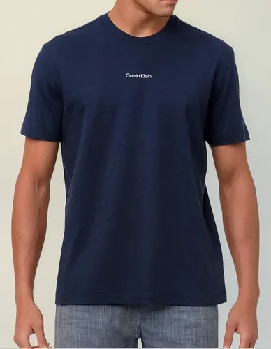 Camiseta Calvin Klein Flame Front Logo Azul Marinho