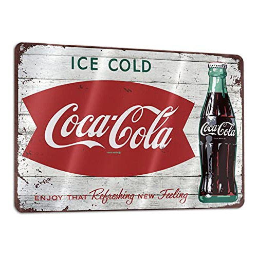 Coca Cola Coke Tin Poster Sign Rustic Vintage Cj2jg