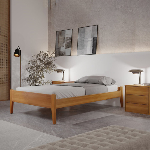 Cama Solteiro 90cm Turca Slim Em Madeira Maciça Jc