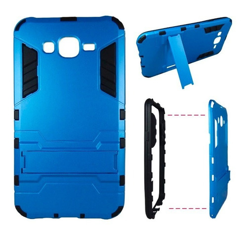 Samsung Galaxy J7 Hybrid Armor Case Dual Armadura Azul