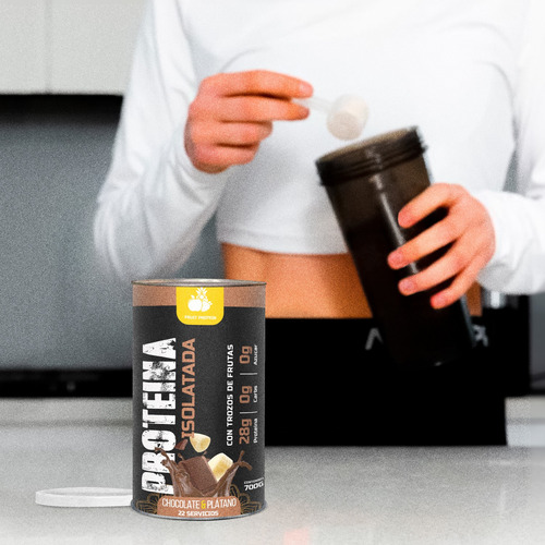 Fruit Protein Proteína Isolate 700g 22 Servicios En Polvo Chocolate Y Platano