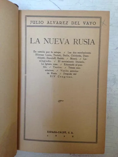 La Nueva Rusia Julio Alvarez Del Vayo