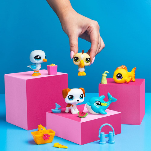 Littlest Pet Shop Set 5 Fig En La Playa + Tarjeta Int 00517