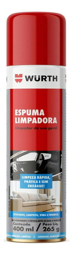 Limpa Estofado Wurth Espuma Limpadora Remove Manchas 400ml