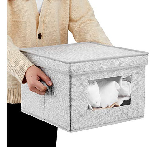 Contenedores De Tela Con Tapas, 12 X 12 X 8,5 Pulgadas, Caja