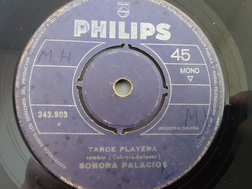 Vinilo  Single De La Sonora Palacios --tarde Playera  ( U105