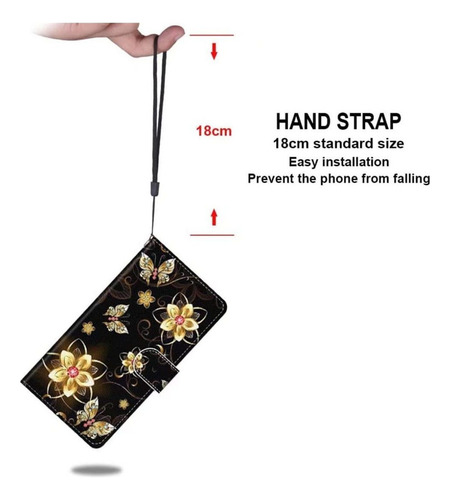 Cc Funda Tipo Cartera Para Nokia G10 Gold Butterfly,