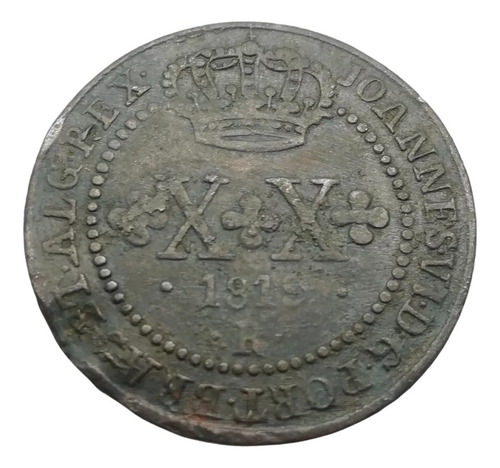 Moeda Cobre Xx Reis 1819r Reino Unido Mbc