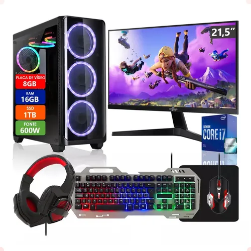 Pc Gamer I7-10700f 16gb Ssd 1tb Rx 580 400w 21,5 Strong Tech